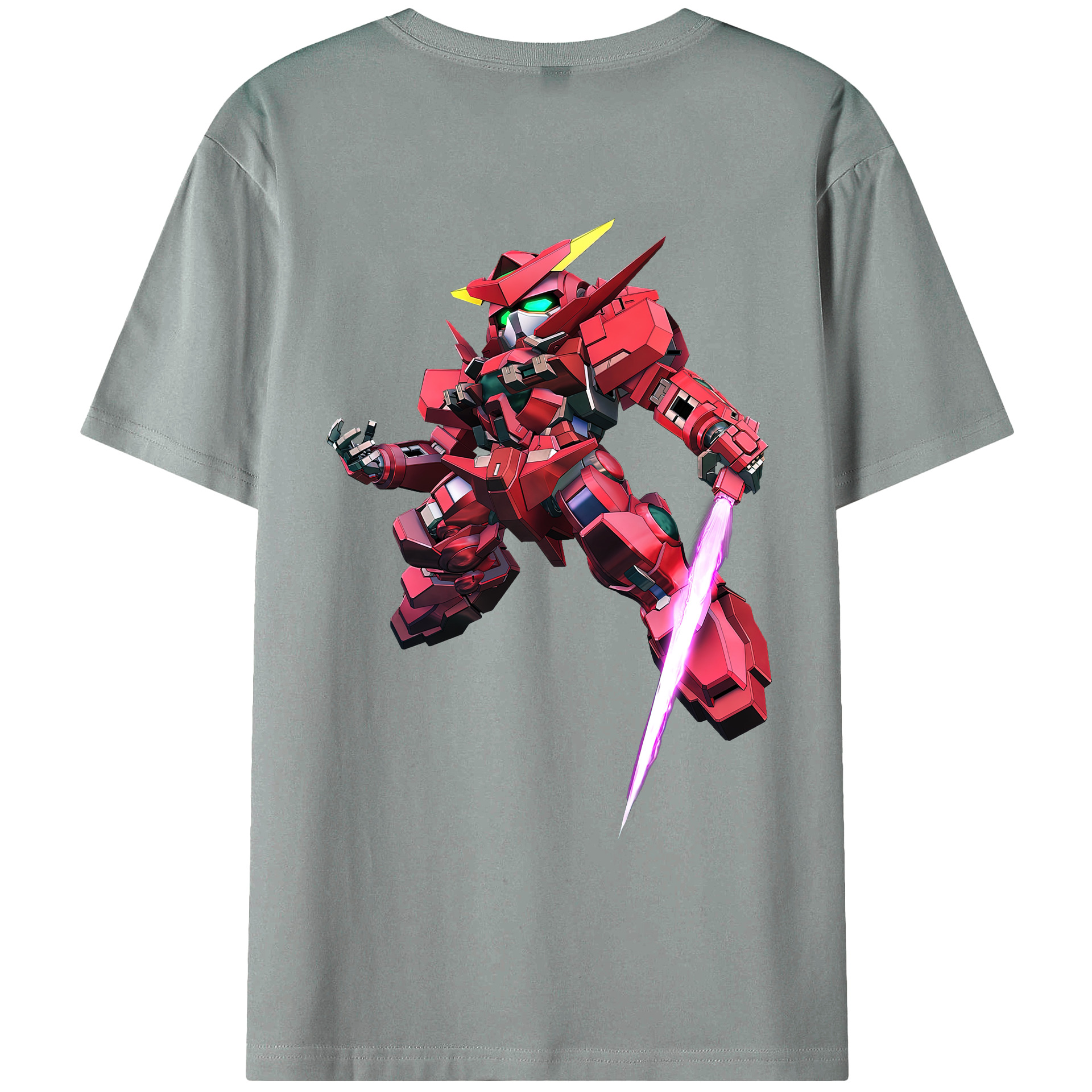（画像用） 機動戦士ガンダム Mobile Suit Gundam 綿100％ メンズ半袖Tシャツ（バックプリント） 通気性